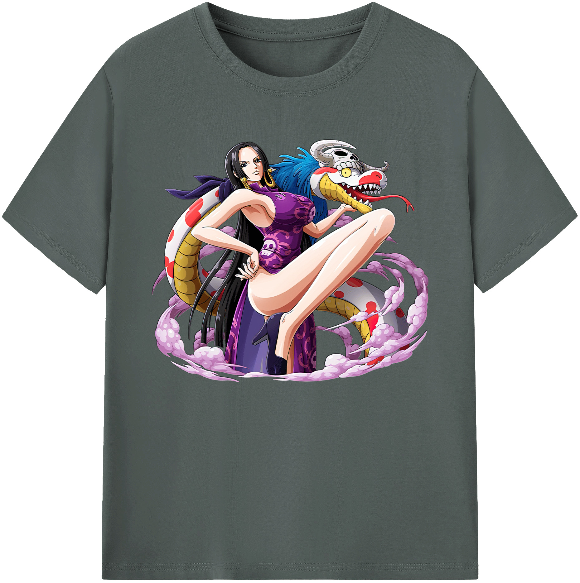 ワンピース ボア・ハンコック ONE PIECE Boa·Hancock 綿100％ メンズ半袖Tシャツ｜肌触りやわらか＆通気性